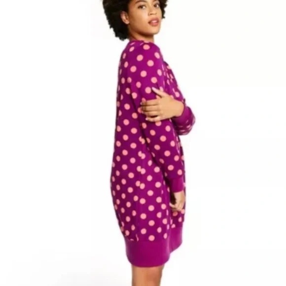Victor Glemaud for Target Purple Polka Dot Knit Tunic Sweater Dress - Picture 4 of 9
